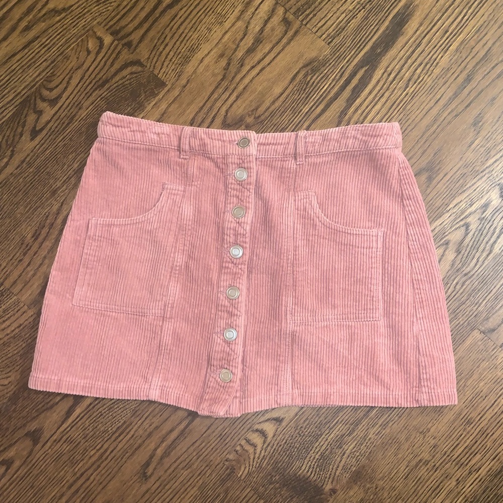 Corduroy Button Down Mini Skirt